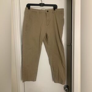 Essyshe Men’s Khaki Tan Dress Pants, Slim Fit, Size 36W  / 28L, Cotton, Spandex